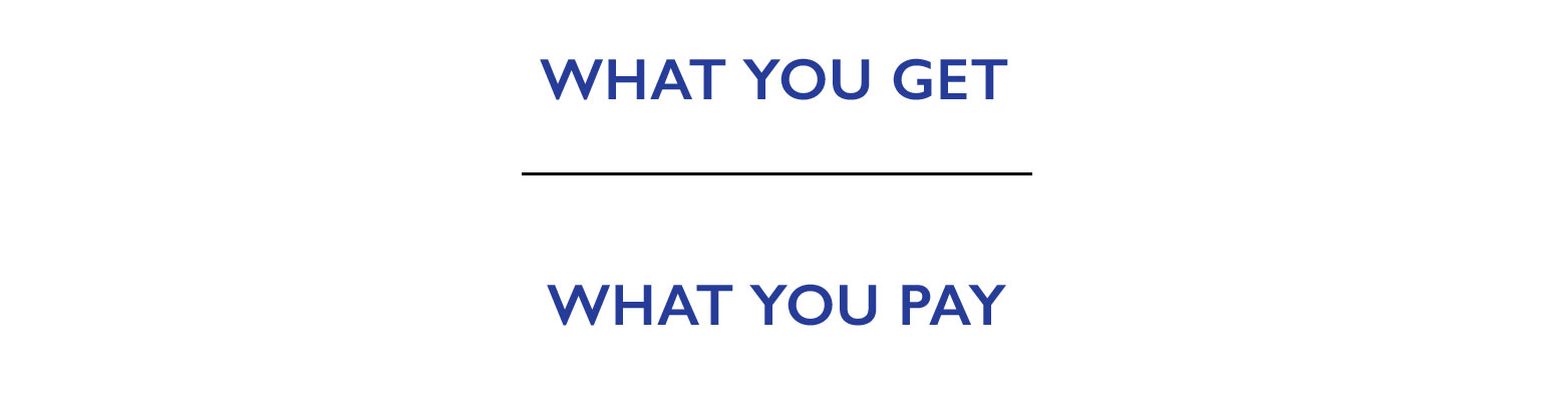 what you get / what you pay